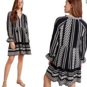 NEW TAGS ON Anthropologie Maeve Black and White Long Sleeve Dress